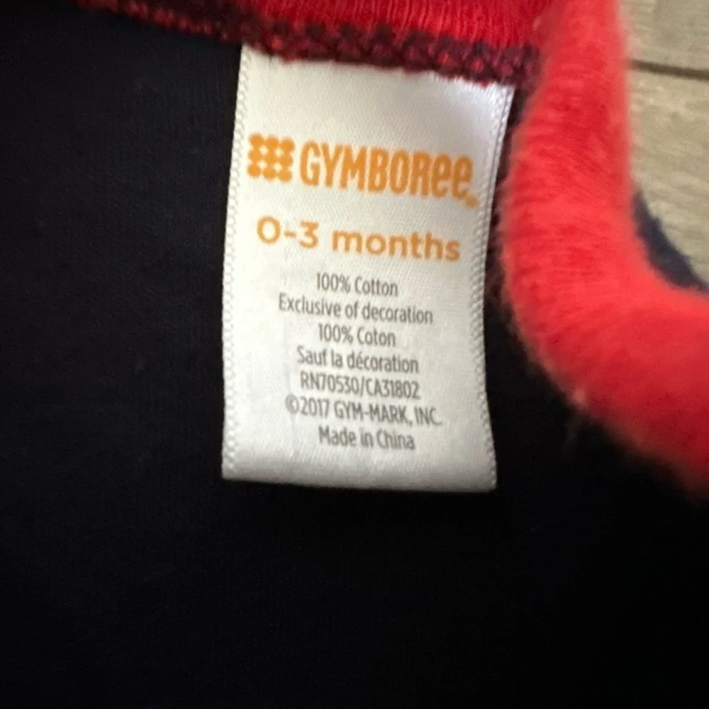 Gymboree baby boy Stripe Monkey One Piece footies 0-3 Months ADORABLE